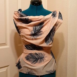 Feather cowlneck top
